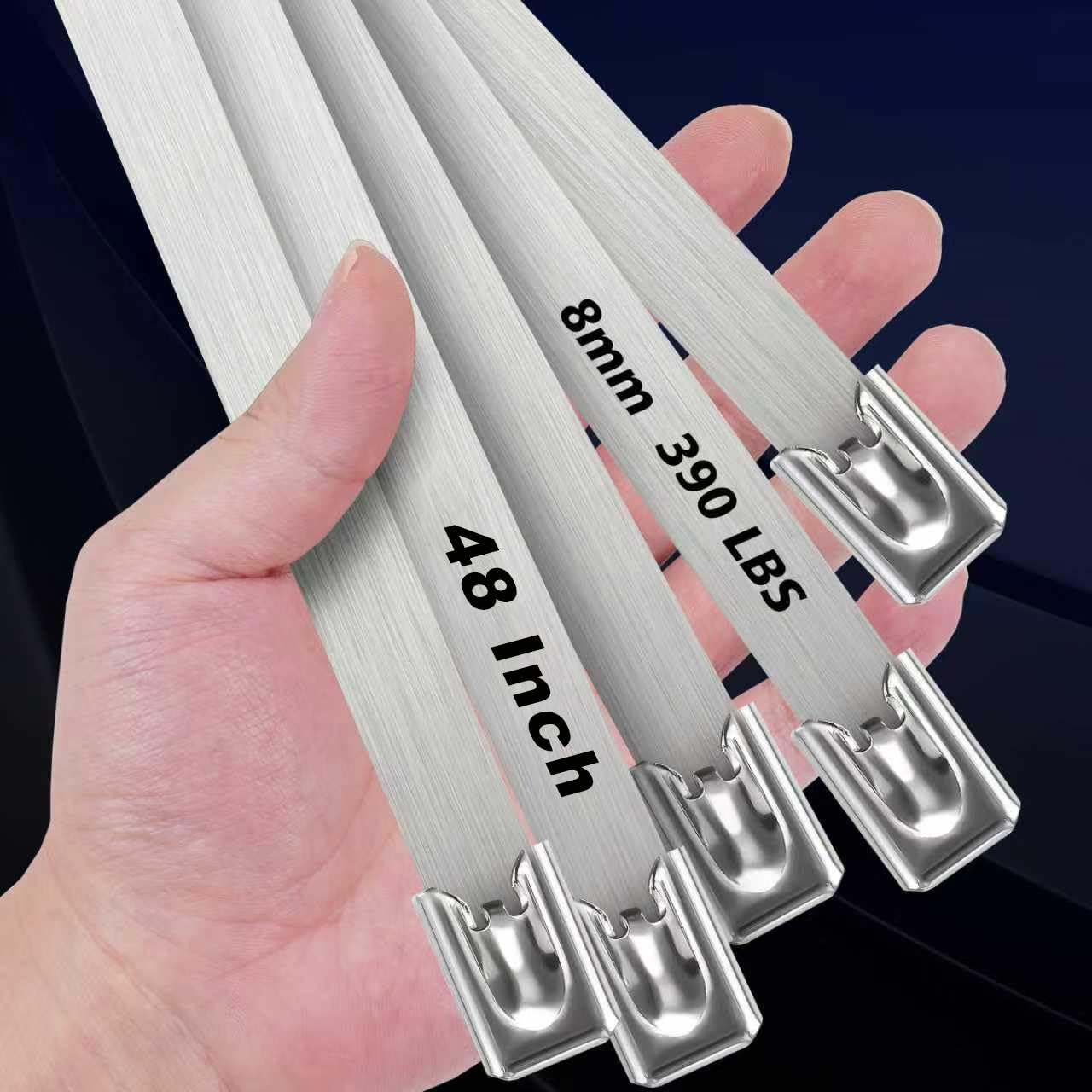 Metal Zip Ties 500 lbs Heavy Duty Stainless Steel Cable Ties 30 Pack 48″