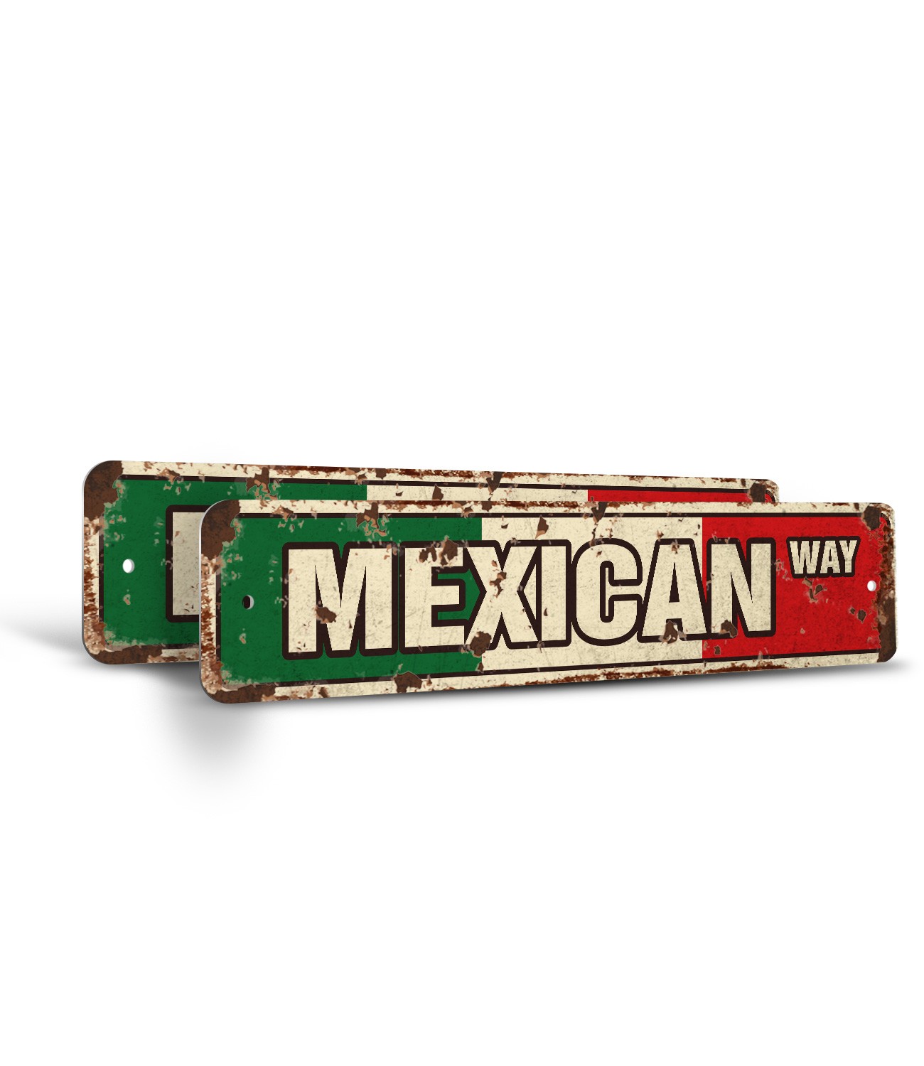 MEXICAN FLAG Vintage Style Street Sign mexico mexicana flags restaurant food