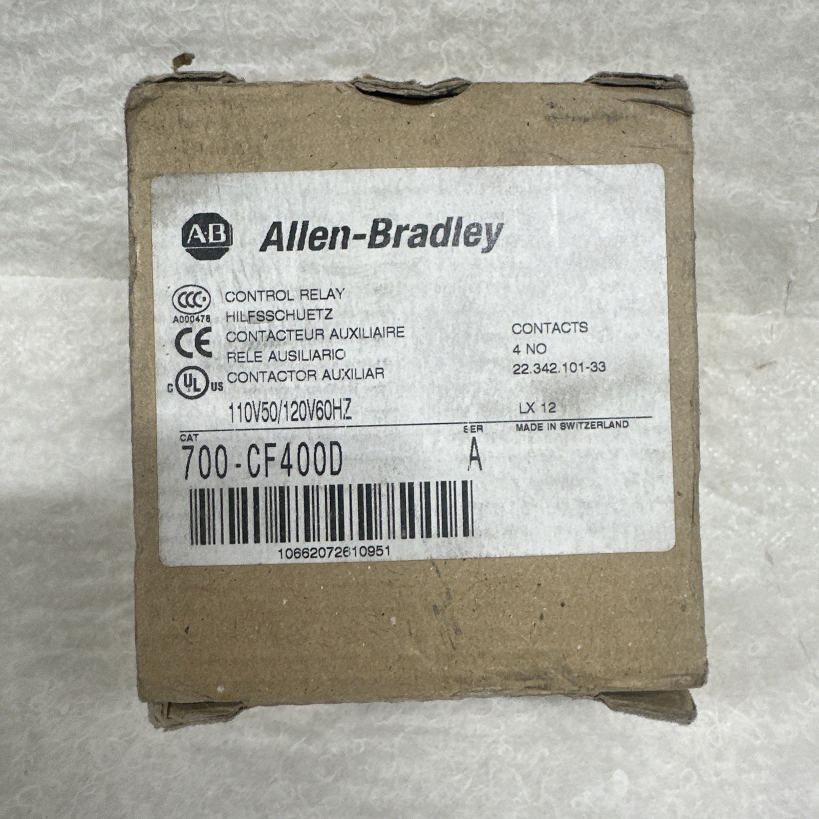 Genuine Allen-Bradley 700-CF400D Contactor Relay