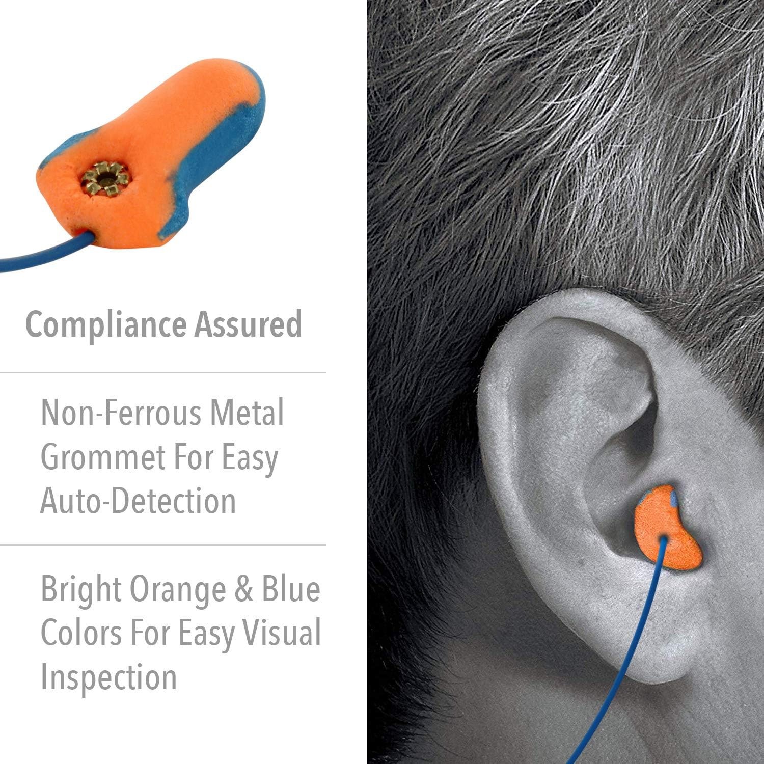 Howard Leight by Honeywell LT-30 Laser Trak Single-Use Earplugs, Corded, 32NRR,