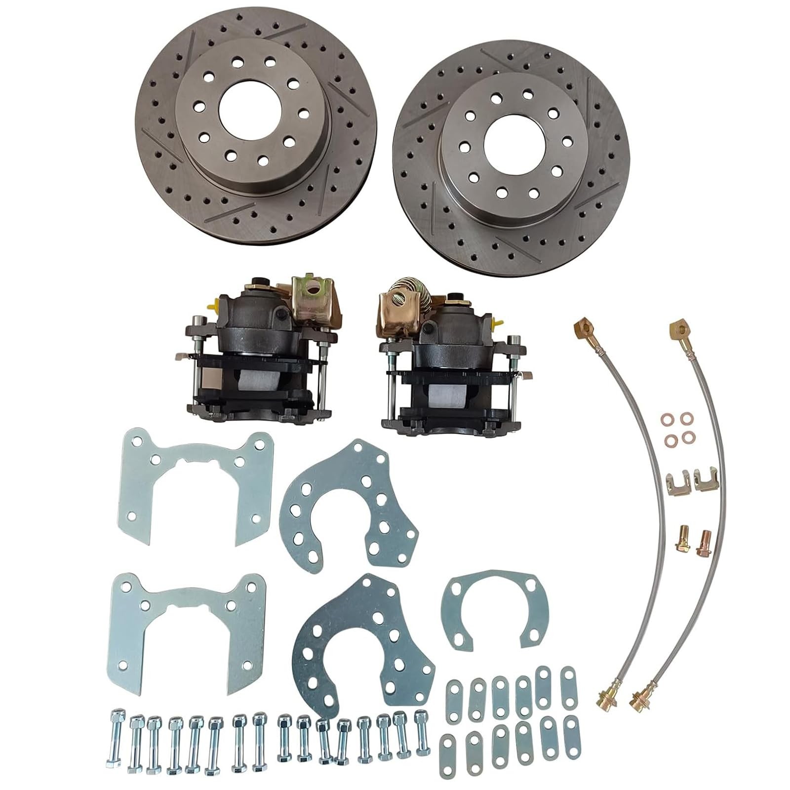 Bolt-On Disc Brake Kit for Ford 9-Inch Rear End W/Currie Axles, E-Brake Rotors