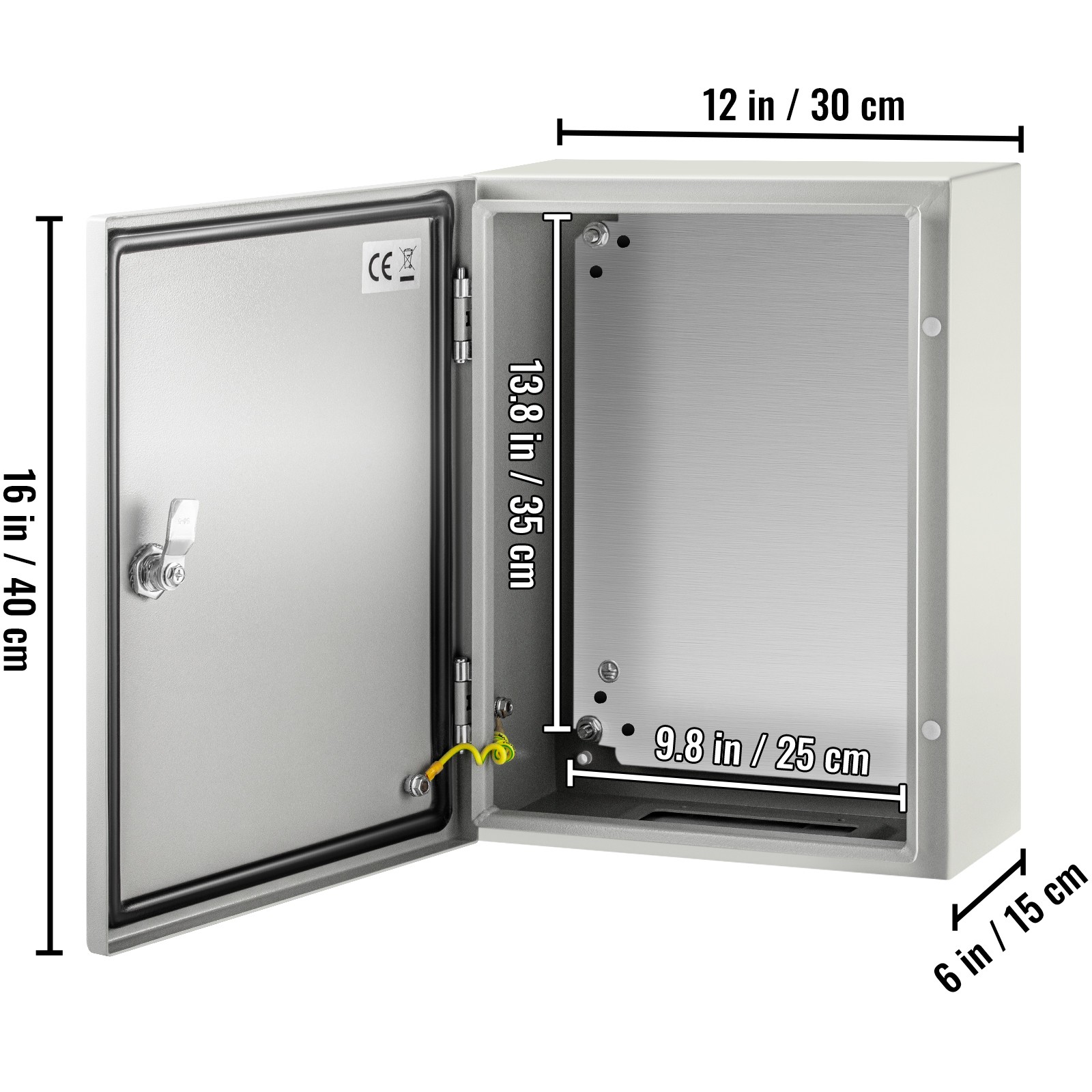 VEVOR Steel Electrical Box Electrical Enclosure Box 16x12x6” Carbon Steel IP65