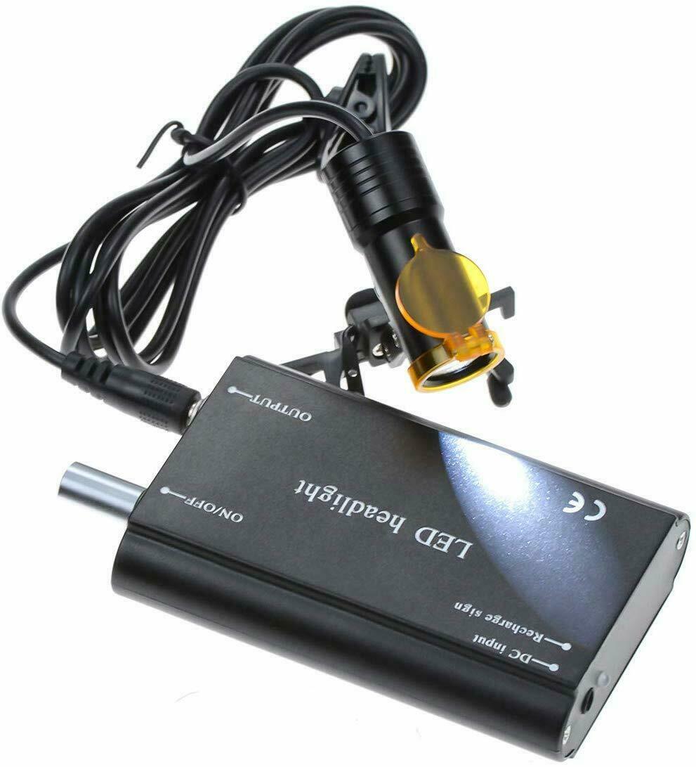 5W LED Dental Metal Clip-on Head Light with Filter & Belt Clip Black US STOCK