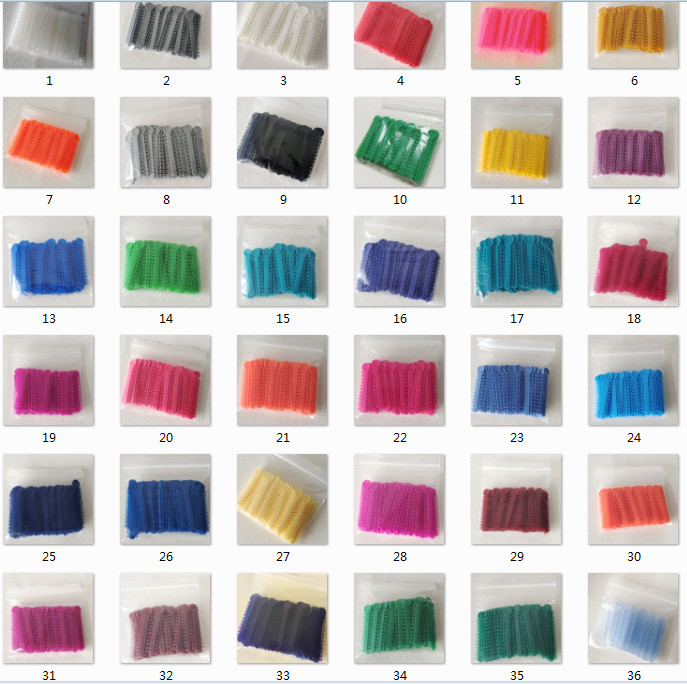 1 Bag Dental Orthodontic Ligature Ties Elastic Rubber Bands 35 Colors 1008 Pcs