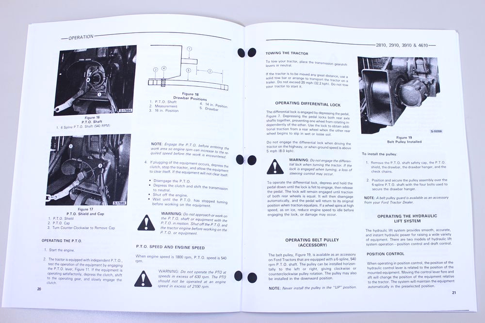 Ford Model 2810 2910 3910 4610 Tractor Owners Operators Manual Maintenance Book