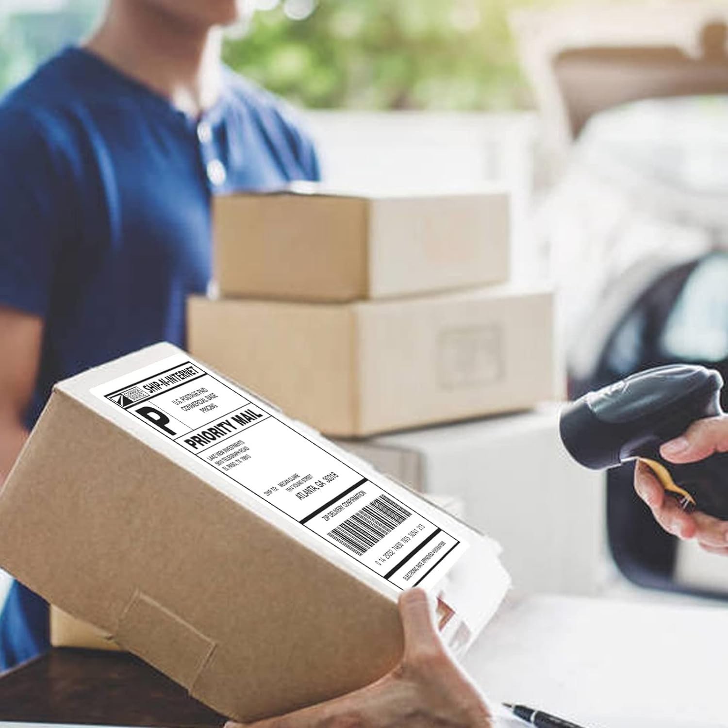 Shipping Labels 8.5×5.5 Half Sheet Self Adhesive 2 Per Sheet for Inkjet & Laser