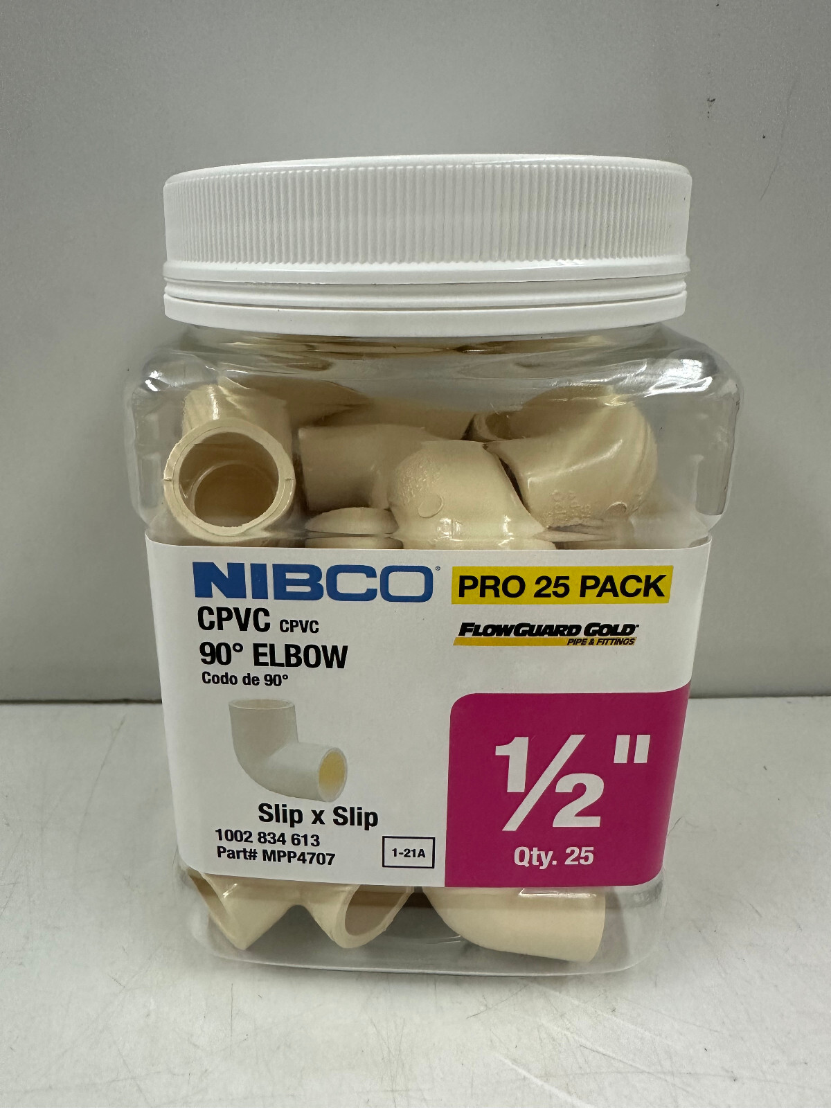 NIBCO 1/2 in. x 1/2 in. Chlorinated Poly Vinyl Chloride (CPVC)-CTS 90-Degree