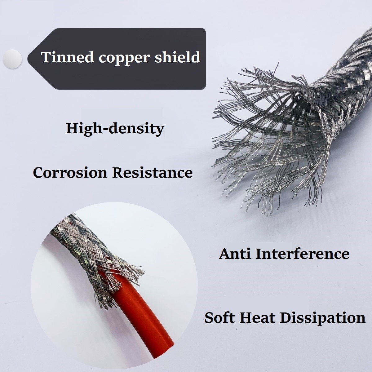 Tinned Copper Braided Flat Shielding Sleeve Automotive Ground Strap Protect Lot