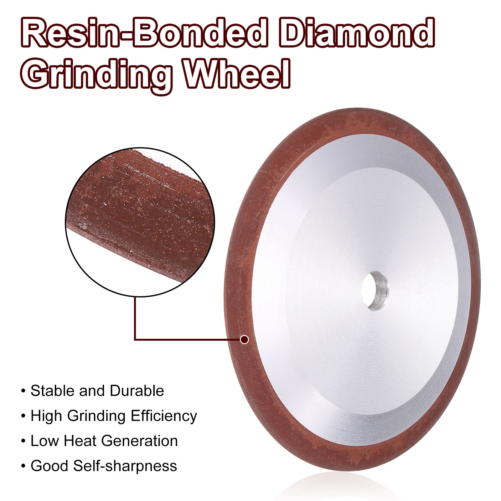 5 Inch x 1/2 Inch 150 Grit Resin Diamond Grinding Wheel for Carbide Metal