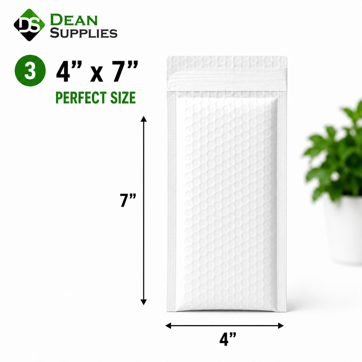 4×7 Bubble Mailers White 500 Pack Padded Shipping Envelopes Peel