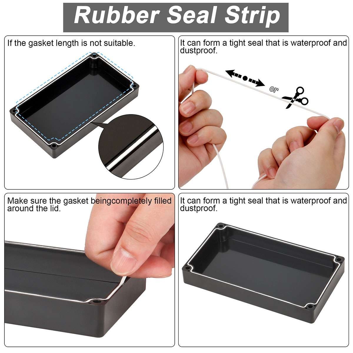Plastic Project Box ABS IP65 Electrical Junction Box Enclosure Black Waterproof