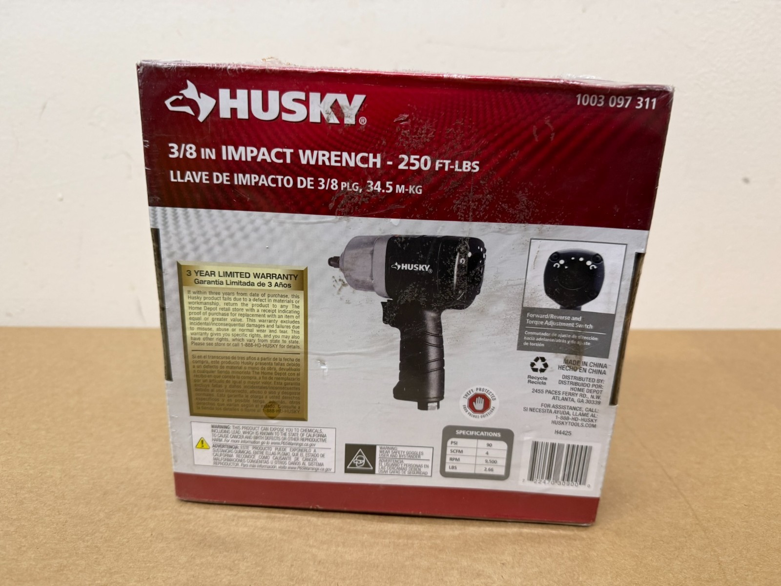 New Husky 250 Ft.-lbs. 3/8 in. Impact Wrench 1003 097 311