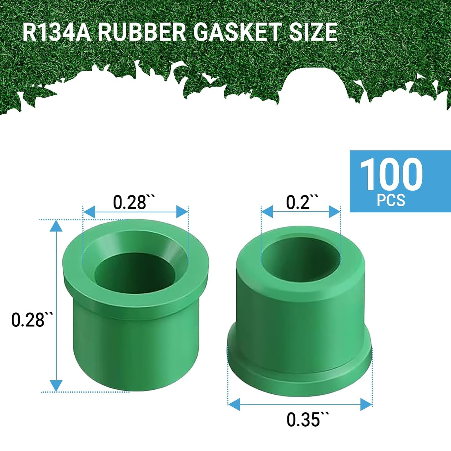 100PCS 1/4″ Quick Coupler Charging Gaskets, HVAC Hose Seals