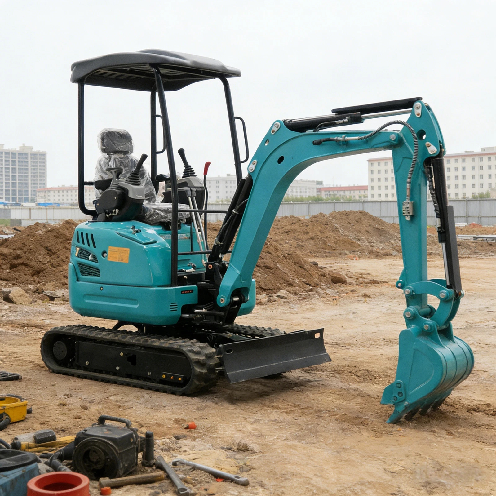 2.5Ton Mini Excavator Side Swing Digger Kubota D902 Diesel Engine+ 4 Attachments