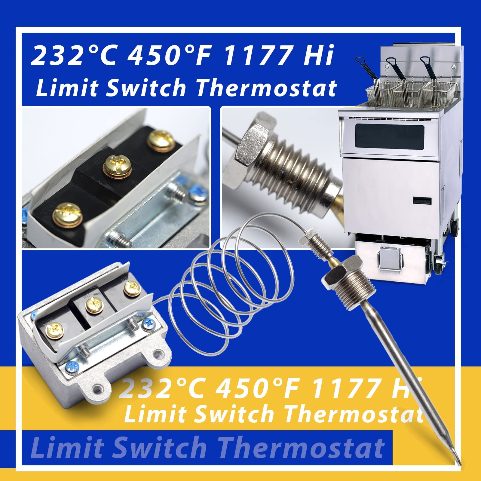 1177 High Limit Thermostat Switch 3/8″ MPT 445°F Safety Cut Out LCCM2003000