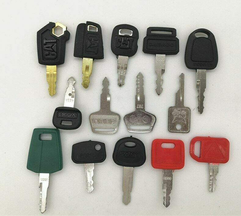 14 Heavy Equipment Key Set Construction Ignition Keys For CAT Volvo deere kubota