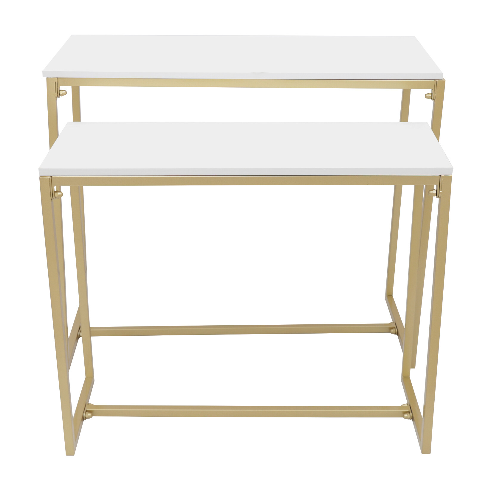 Metal Shoe Handbag Display Stand Nesting Tables 2 Piece Set Display Riser Shelf
