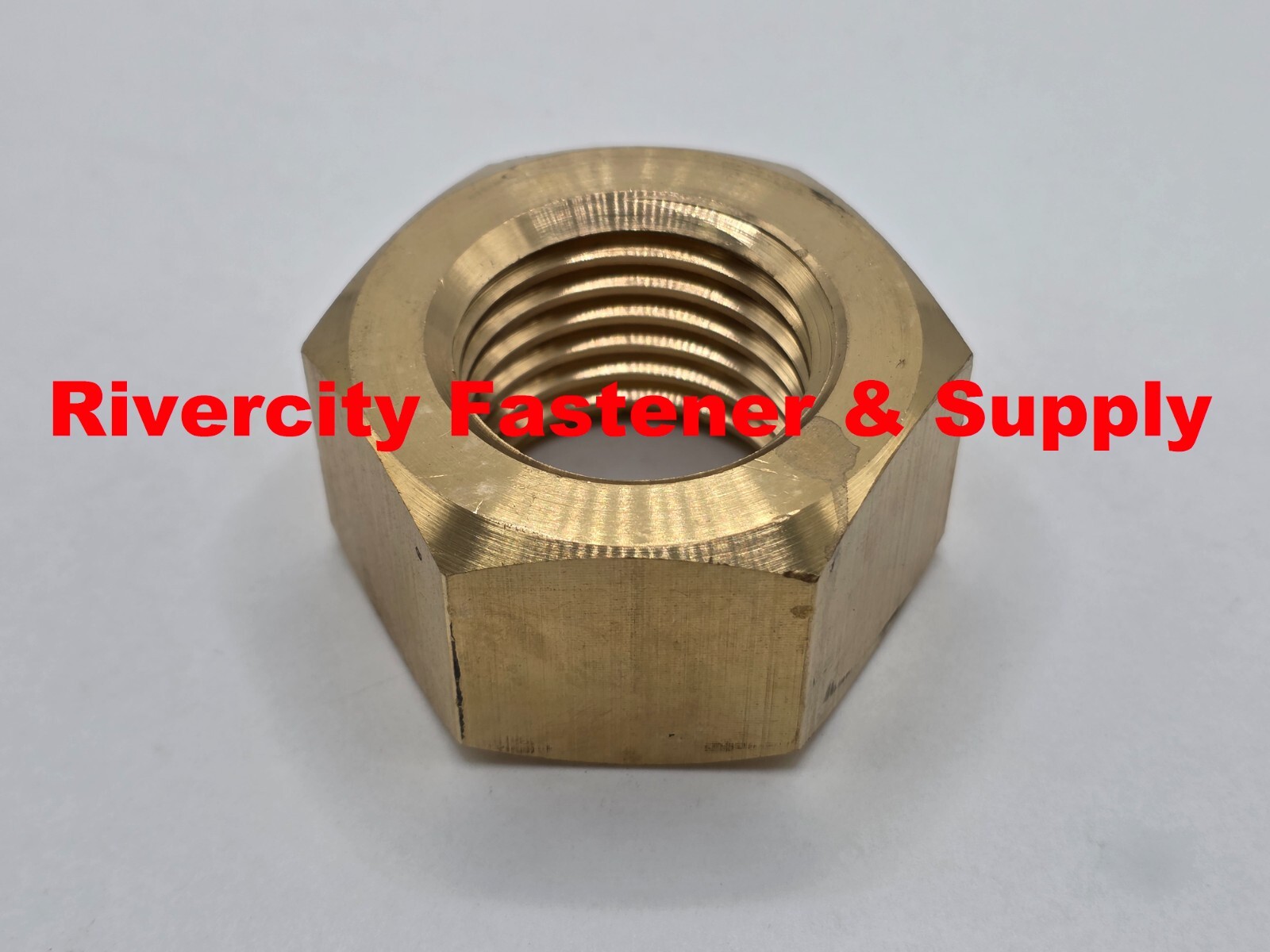 1-1/4 x 7 Brass Hex Nuts 1-1/4-7 Nut .125″ Brass Nuts 1-1/4-7 Coarse Thread