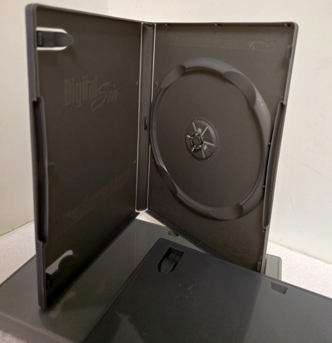 DARK GREY Standard Single Disc DVD Cases (14mm) “DIGITAL SIN” Logo on inside