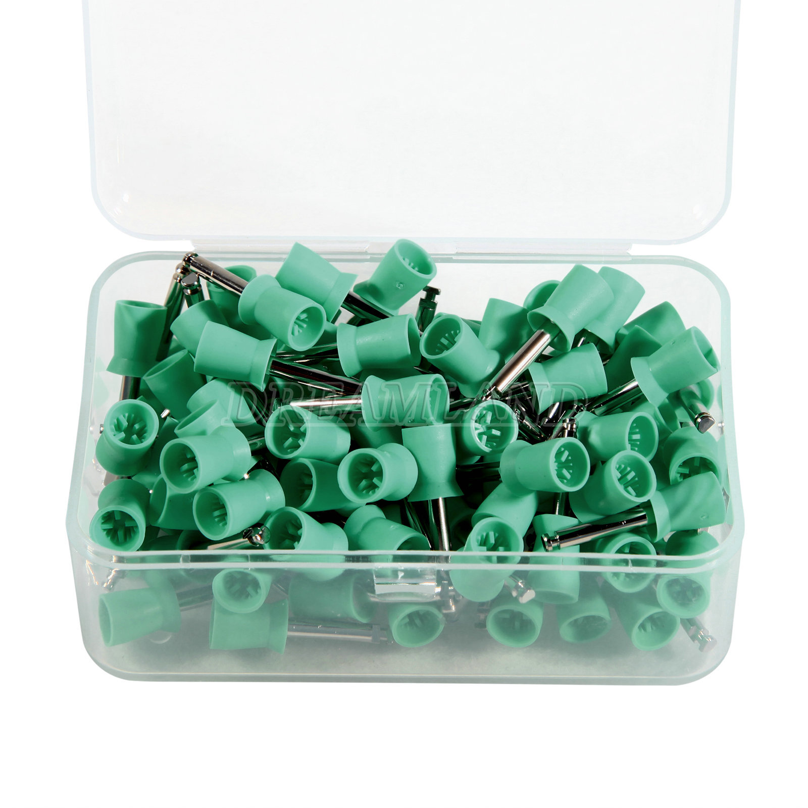 100 Dental Soft Prophy Cup Rubber Polish Brush Polishing Teeth Latch Type