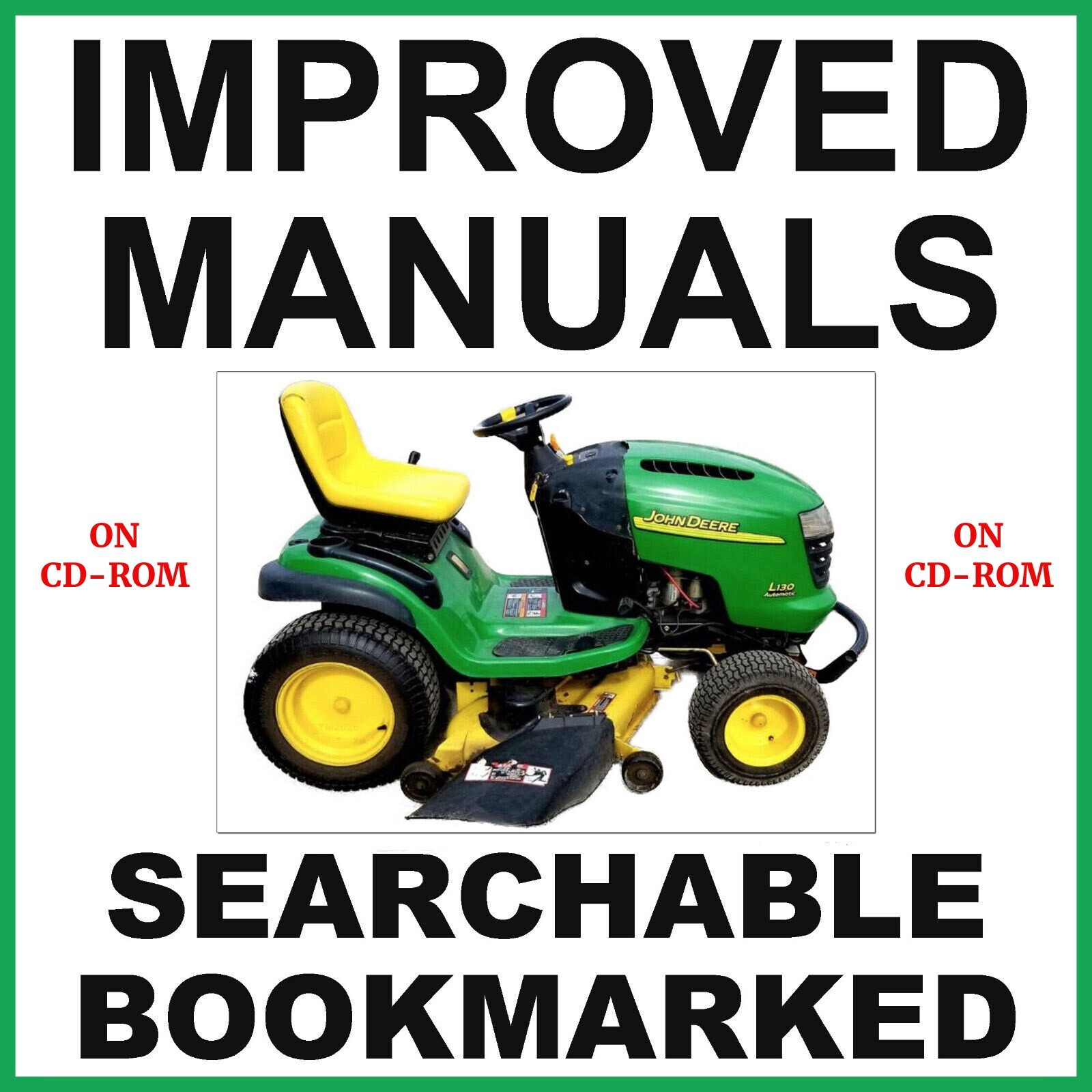 John Deere L100 L110 L120 L130 TRACTOR Lawn Mower SERVICE Repair MANUAL TM2026