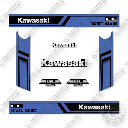 Kawasaki Mule SX 4X4 XC LE Decal Kit UTV – Blue – Aftermarket Kit