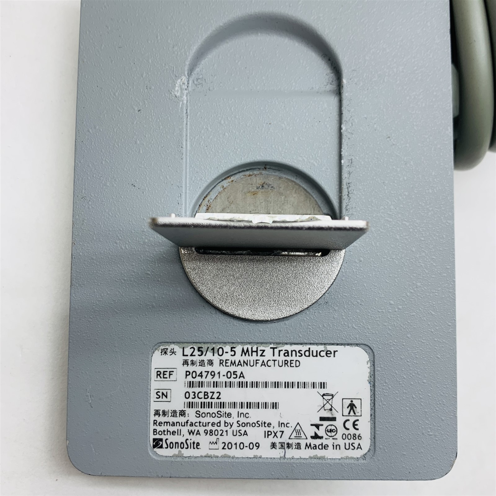 SonoSite L25/10-5MHz Linear Ultrasound (Mfg 2010-09) Transducer Probe P04791-05A