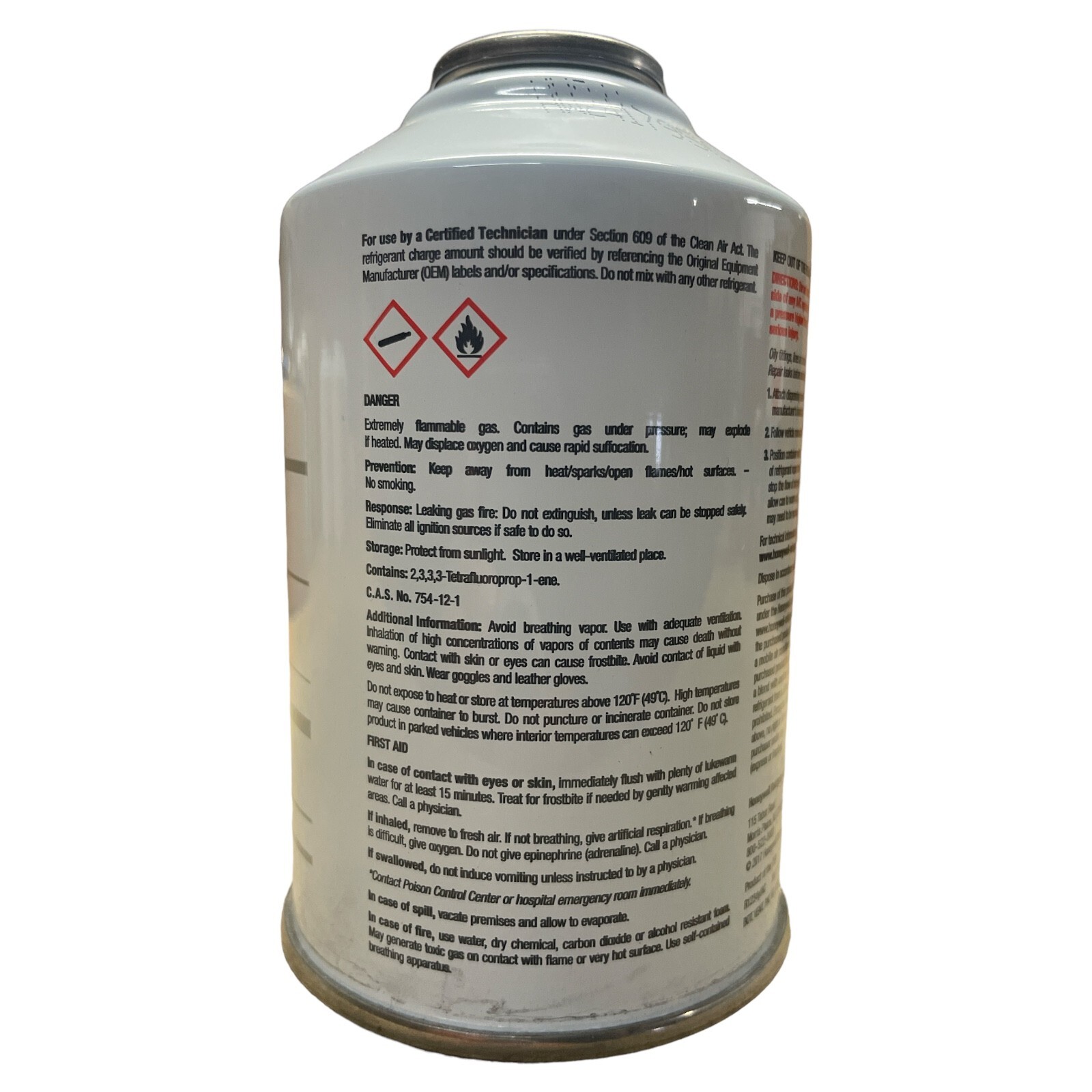 Honeywell R-1234YF Solstice Refrigerant 8oz Can A/C Automotive Air Conditioning