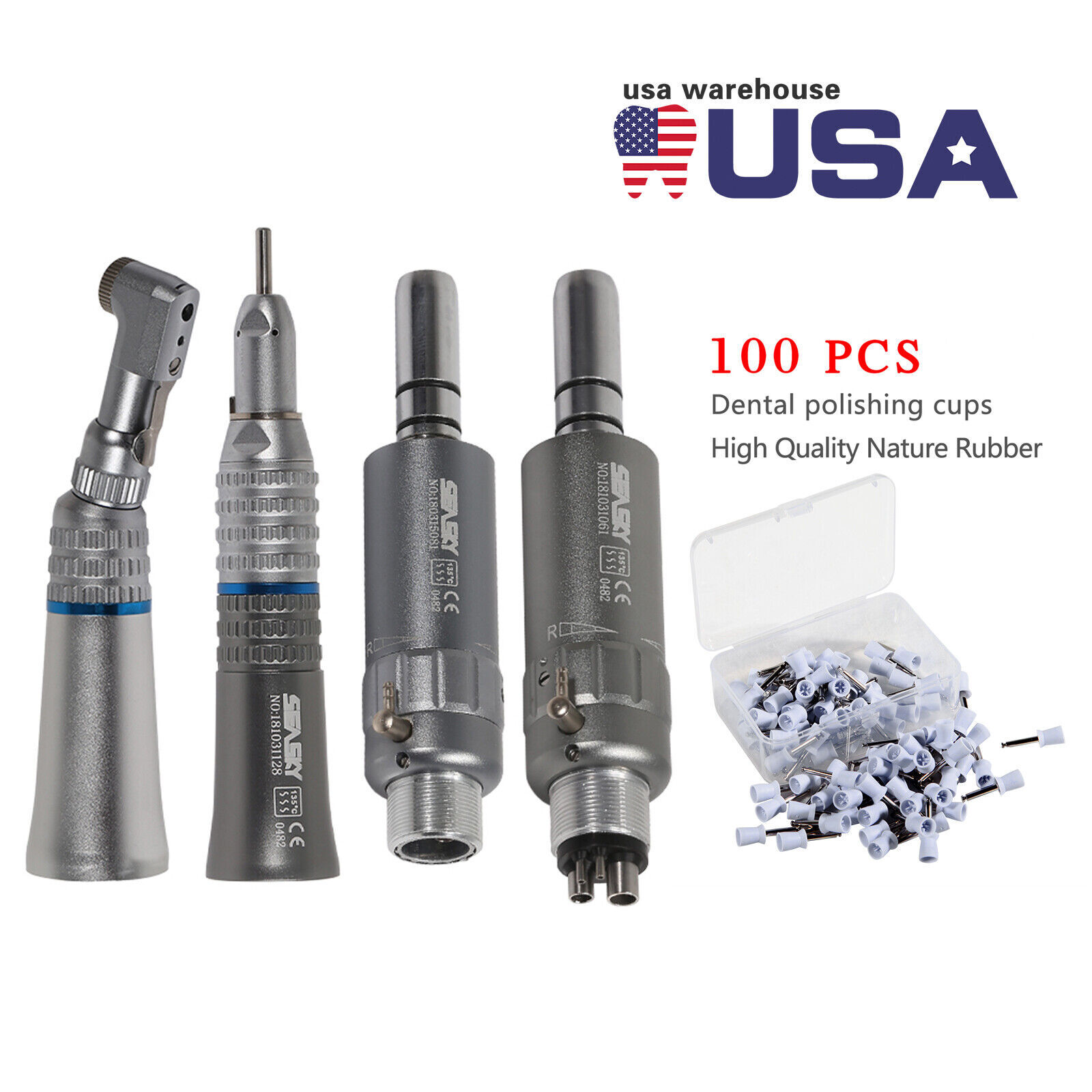NSK Style Dental Slow Low Speed Handpiece Contra Angle Straight Motor 2/4Hole YP