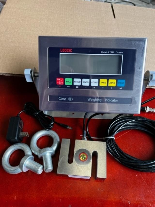 Stainless Steel Crane Scale 5000 X 0.5 lb S Type & Digital Indicator, Calibrated