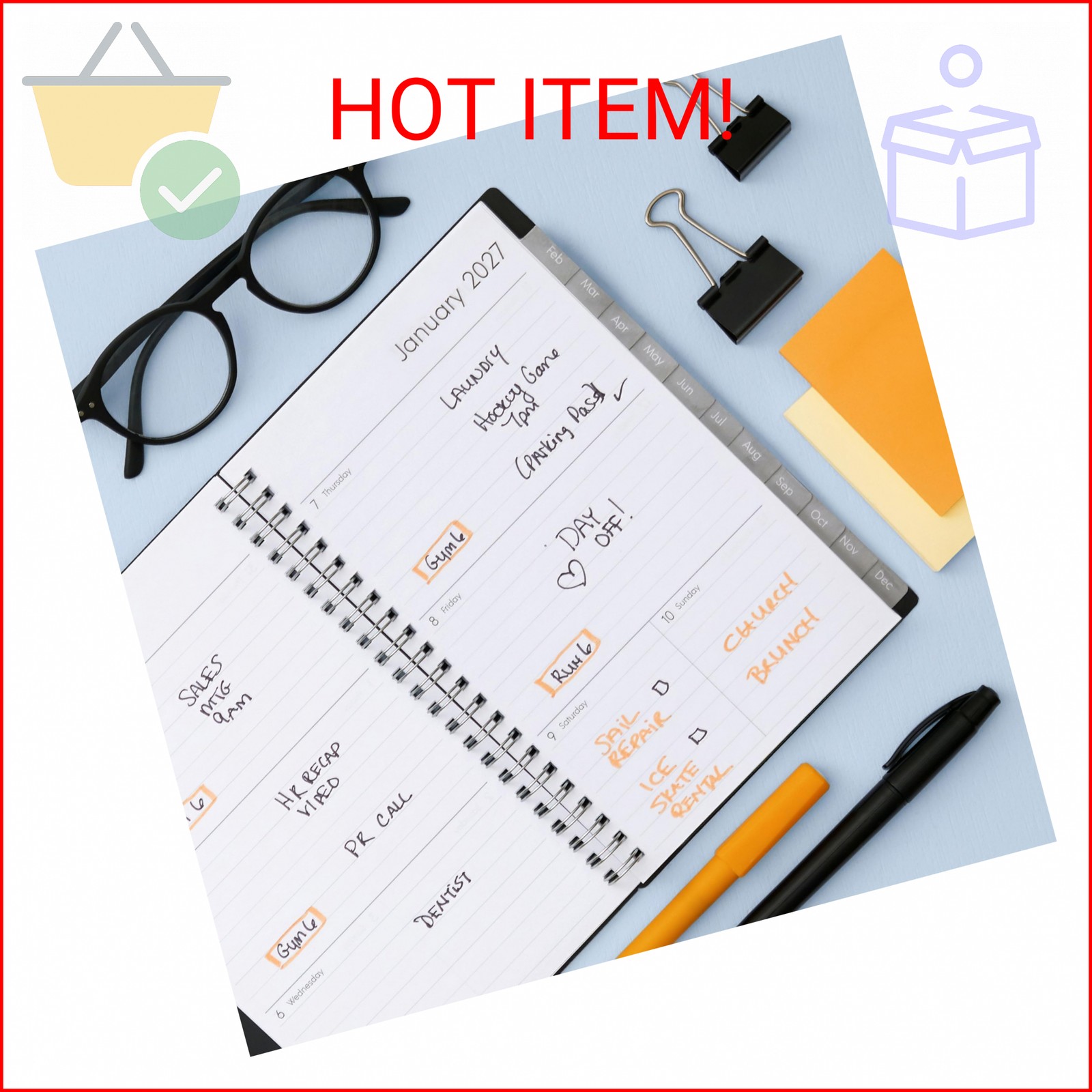 Blue Sky 2027 Weekly and Monthly Planner Calendar, Includes January 2027 – Decem