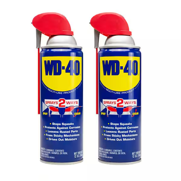 (2 Pack) WD-40 Classic 12oz Multi-Use Lubricant Spray with Smart Straw !