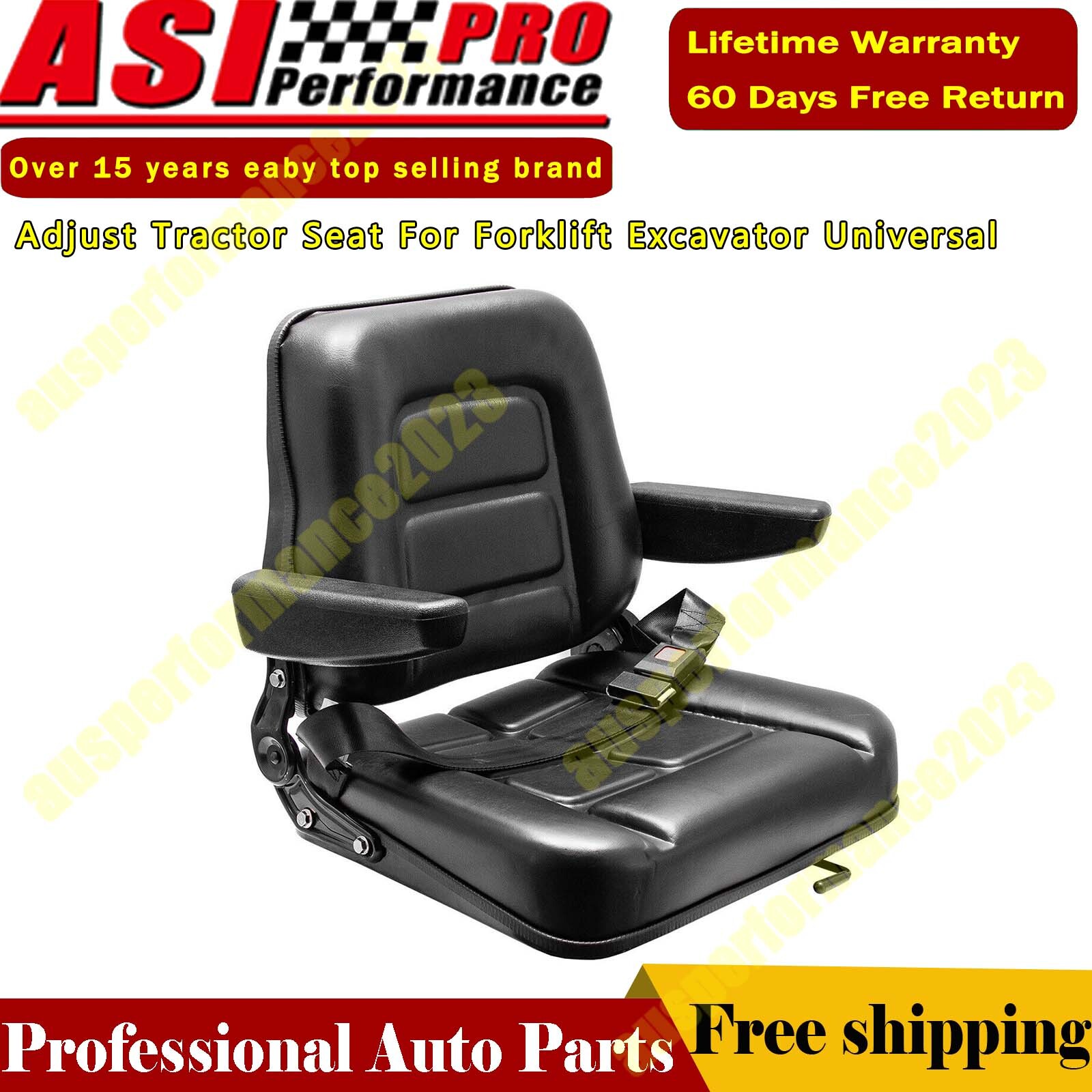 Adjust Tractor Seat Forklift Excavator Suspension Backrest Truck Chair Universal