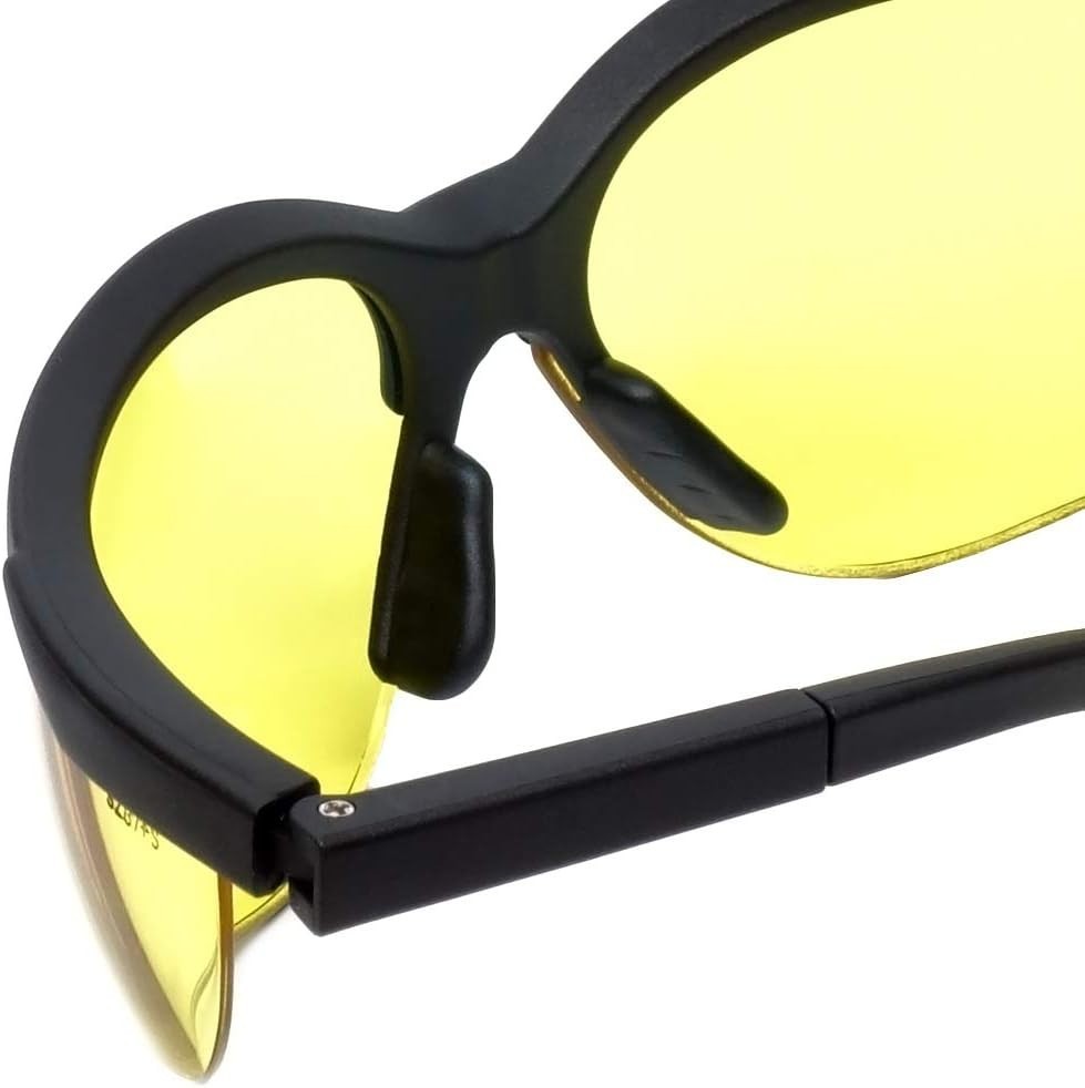 Full Rim Adjustable Safety Glasses with Yellow Tint for Indoor and Outdoor Use