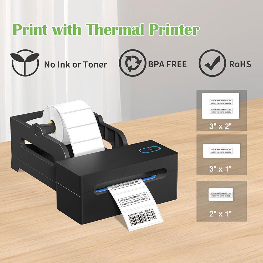 Direct Thermal Shipping Label 4×6 2×2 3×2 4×3 3×1 2.25×1.25 For Zebra Printer