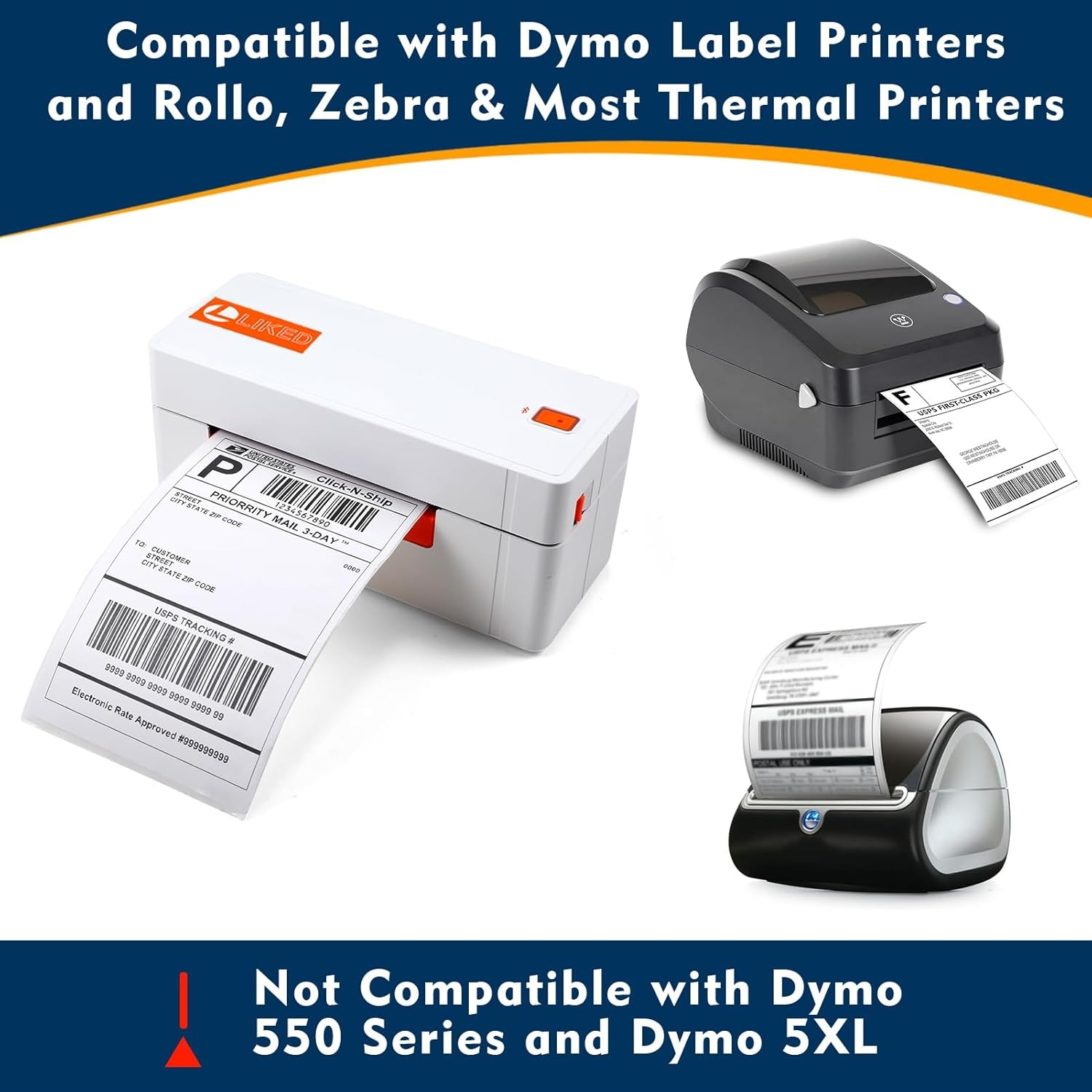 5 Pack 220/Roll Thermal Shipping Labels 4×6 Compatible 1744907 Dymo 4XL Printer