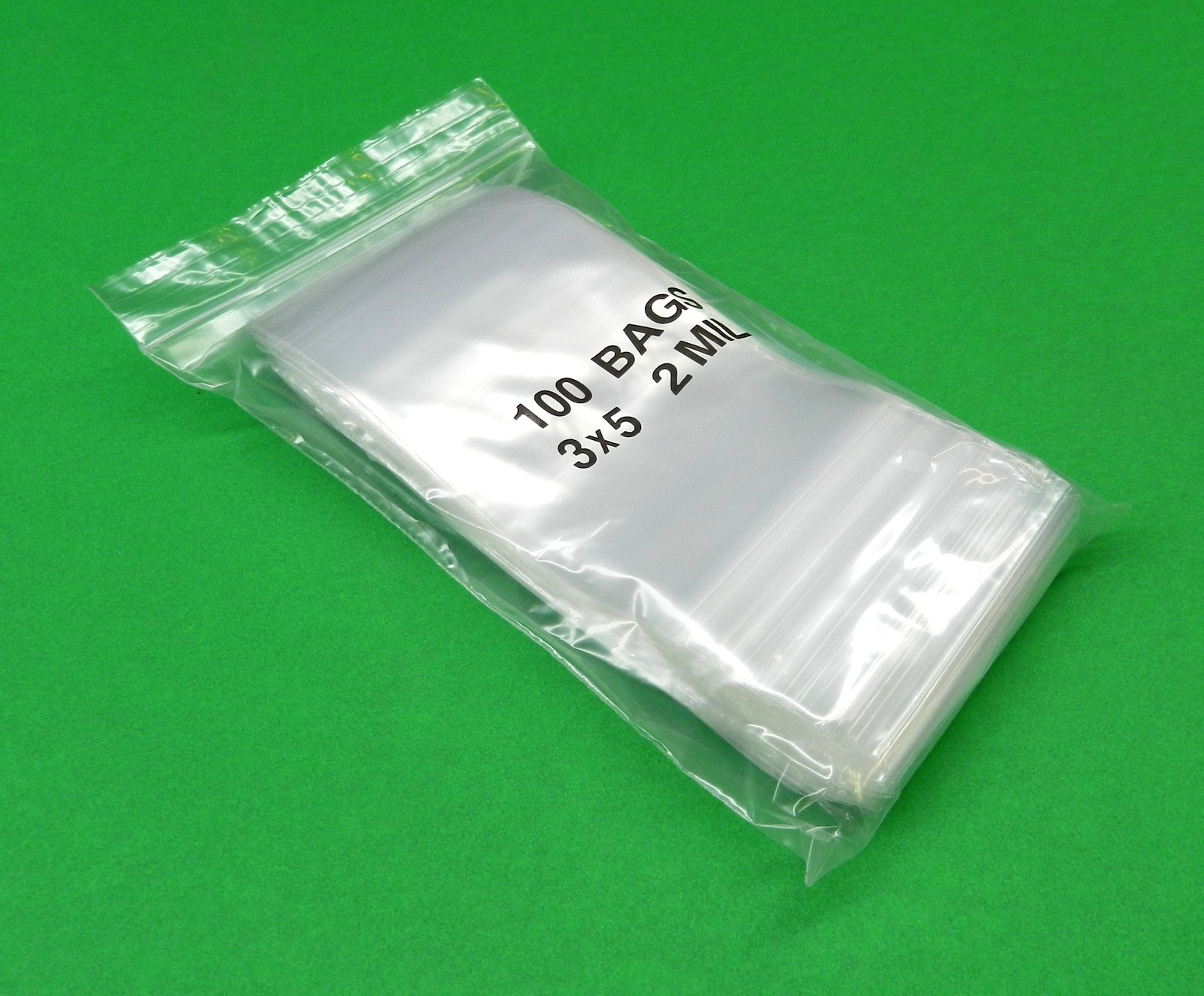 3″ x 5″ Reclosable Bag 100 Clear 2mil Resealable Poly Bags 3×5 2 Mil