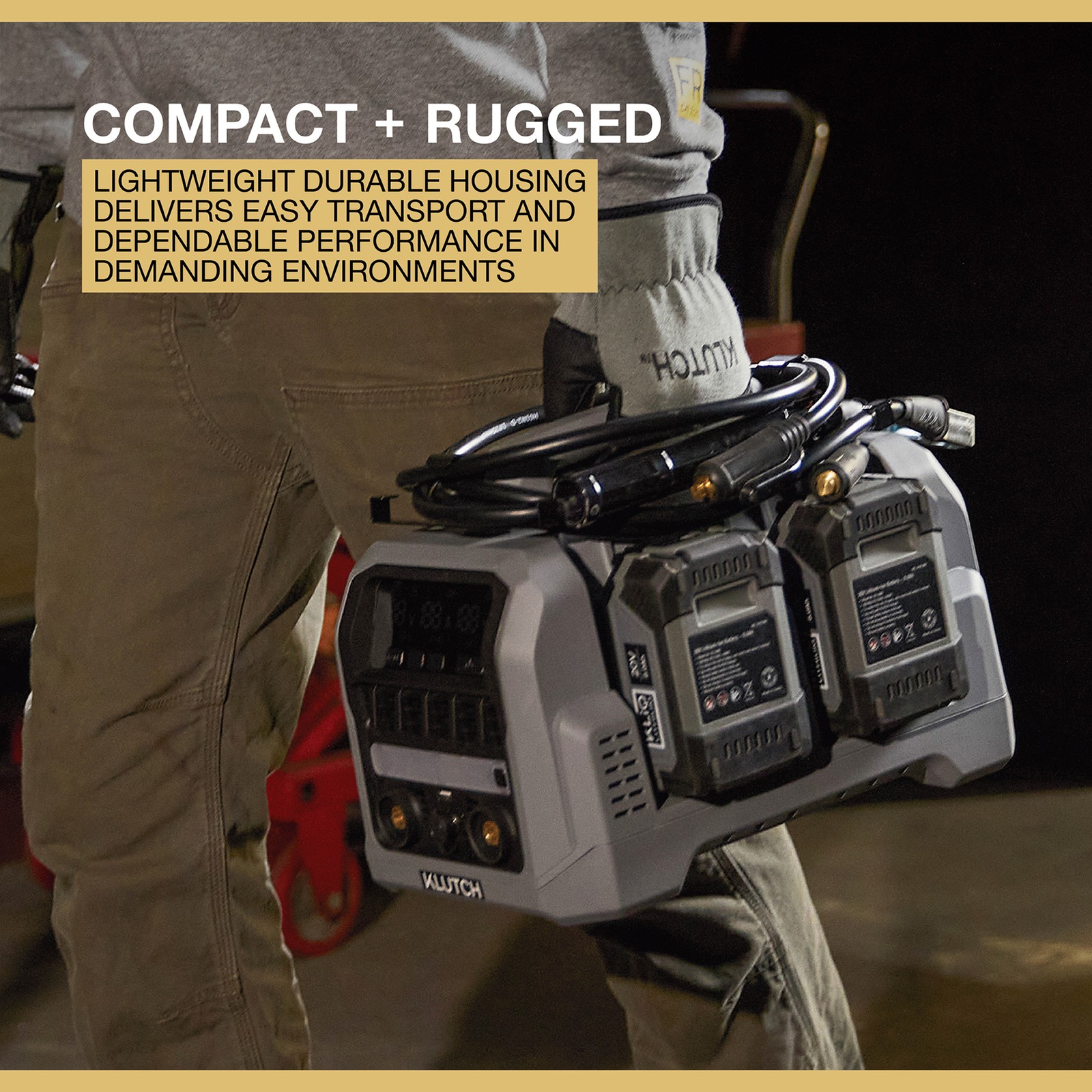 Klutch Cordless Welder Kit, KLiQ 20V, 200 Amps, 4-Pack 8.0Ah Batteries,