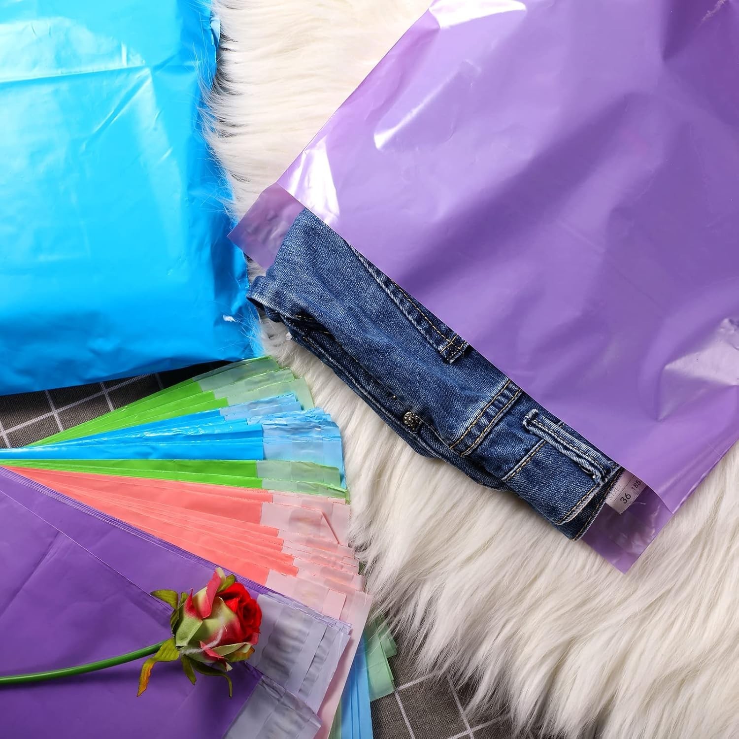 120 Mixed Color Shipping Bags – 4 Size Poly Mailer Set for E-Commerce and More