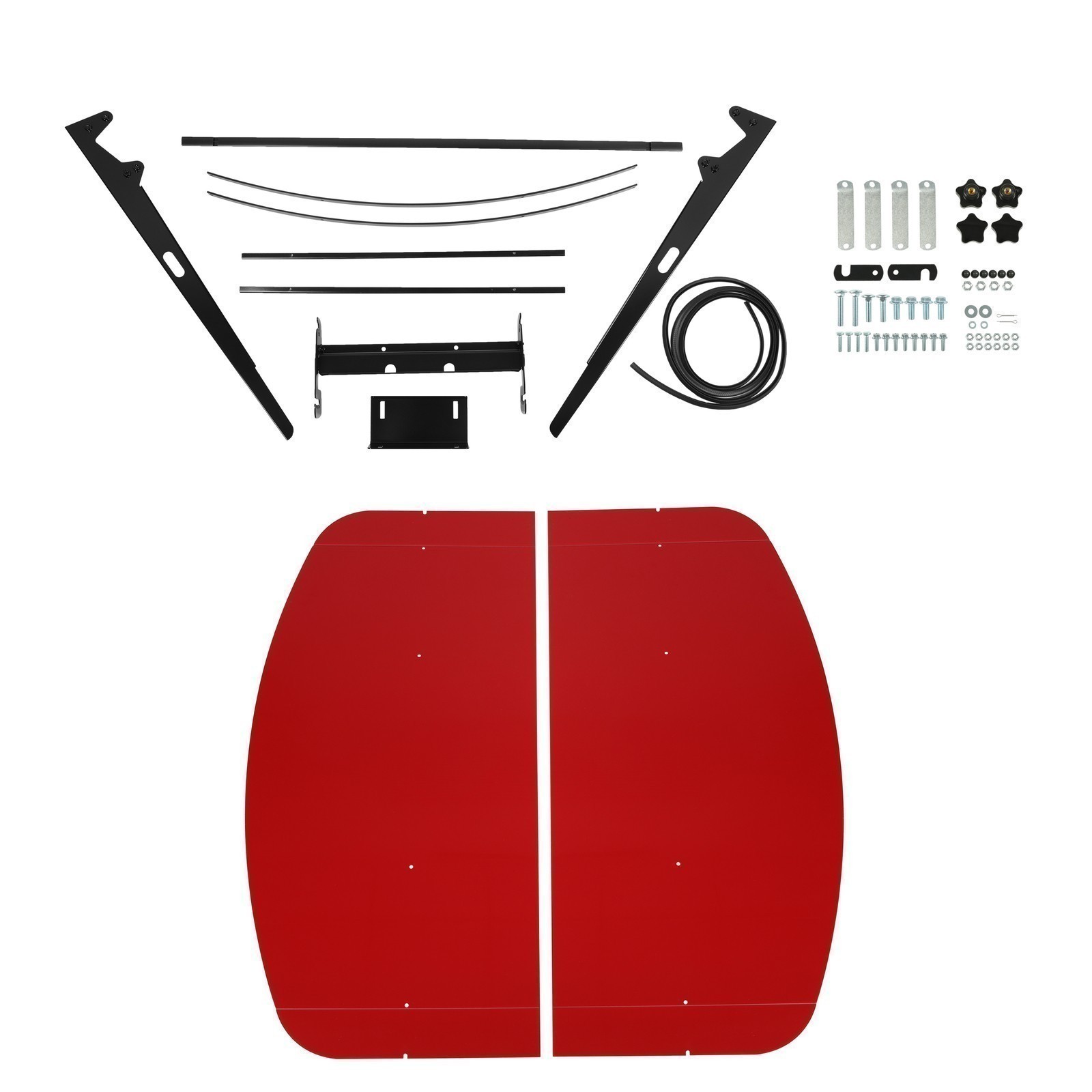 Heavy Duty Red Tractor Canopy 48″ x 52″ For 2″ x 2″ 2″ x 3″ ROPS Sun Shield