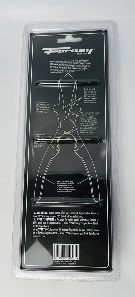 Forney 7-In-1 Needle Nose MIG Welding Pliers 85801 Welder Tool 8” Multi Function