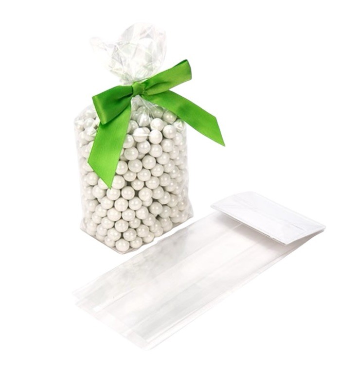 High Clarity Flat Bottom Gusset Bags w/Paper Insert 3″ x 2″ x 8” Set Of 100
