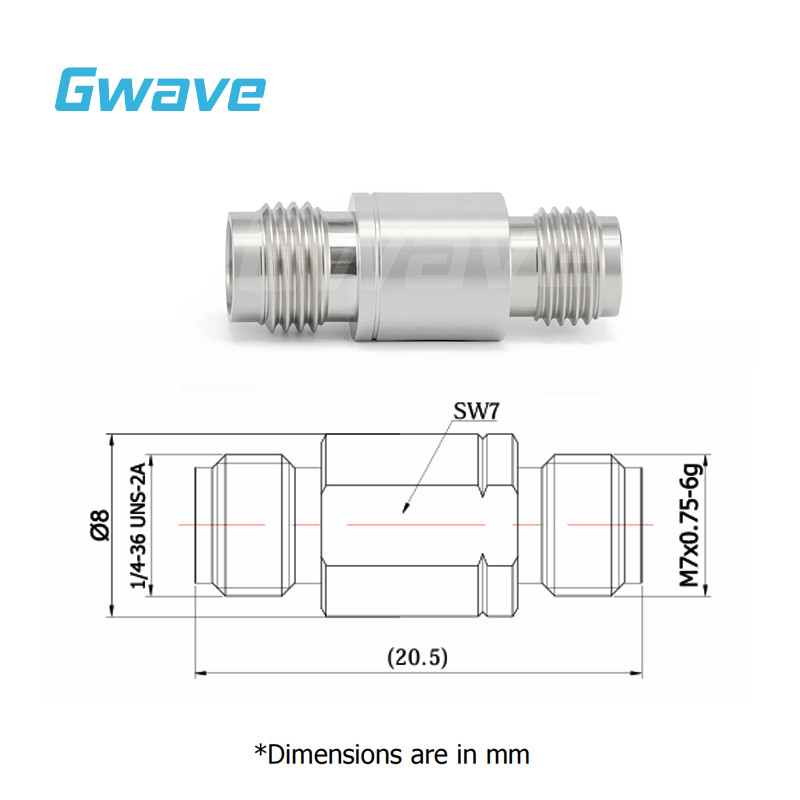 3.5mm Female to 2.4mm Female Adapter, DC – 26.5GHz