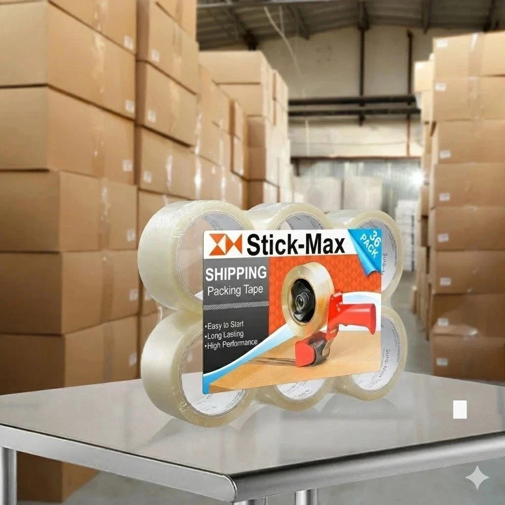 36 Rolls Carton Sealing Clear Carton Packing Tape Box Shipping – 2 mil