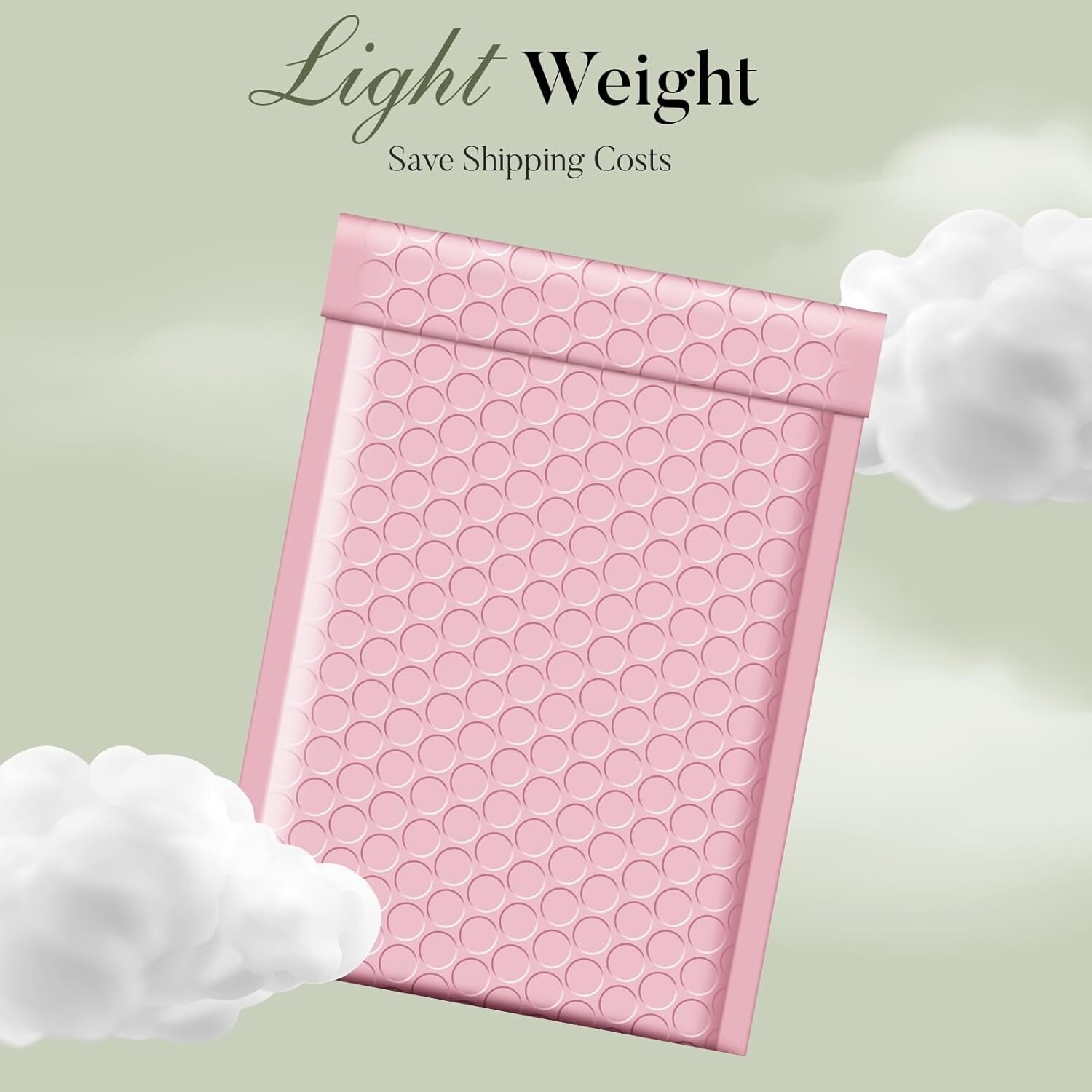 Poly Bubble Mailer 4×8″ 200pcs Small Padded Envelope Mailing Bags Light Pink#000