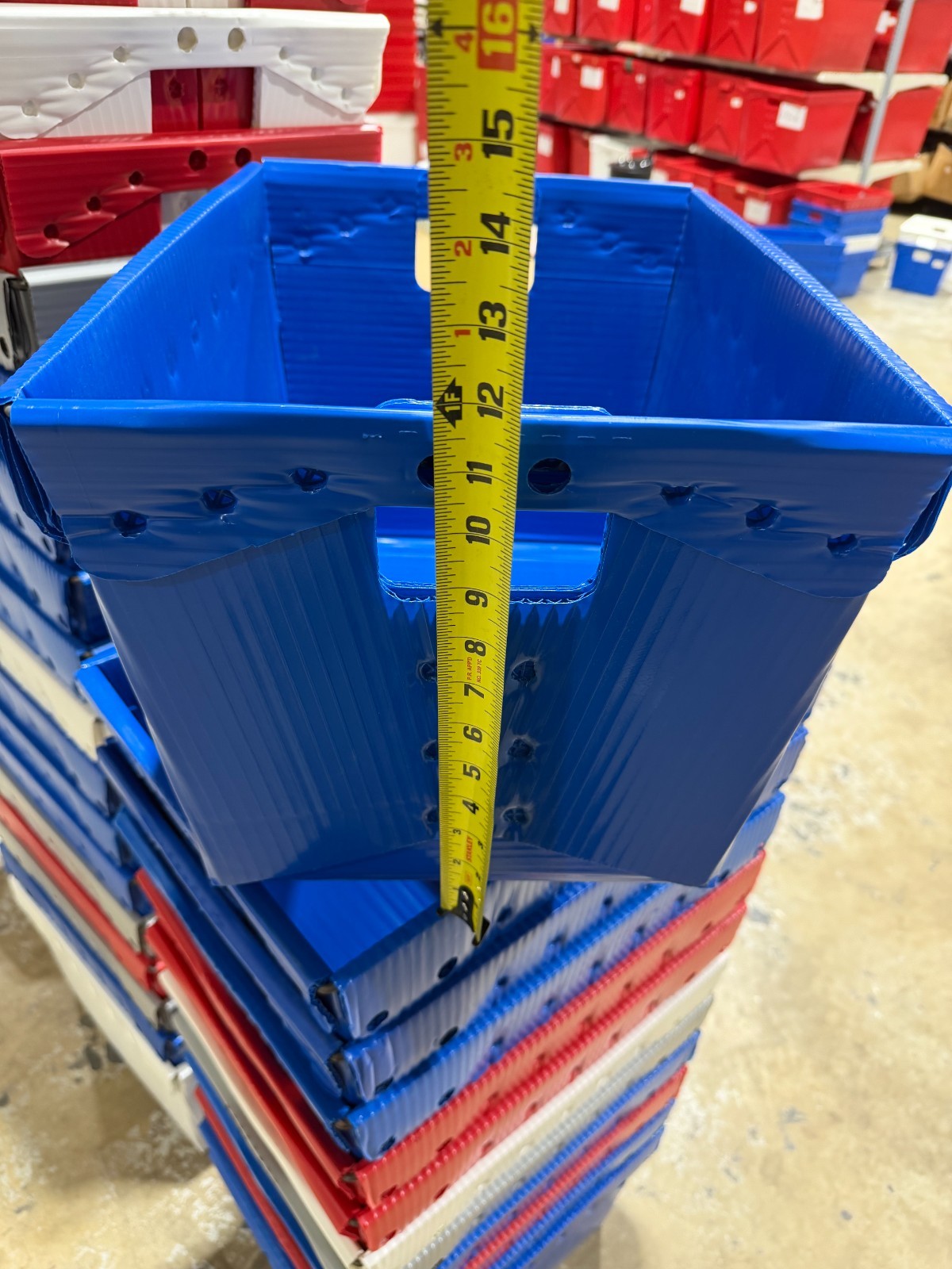 Lot of 10 Corrugated Plastic Postal Mail Type Totes Bin 18.5″L x 13.5″W x 11.5″H