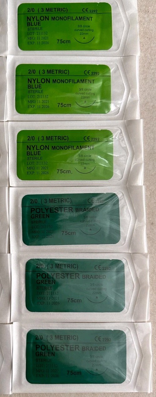 12x Surgical Suture Kit Skin Suture Kit Needle Thread Combination