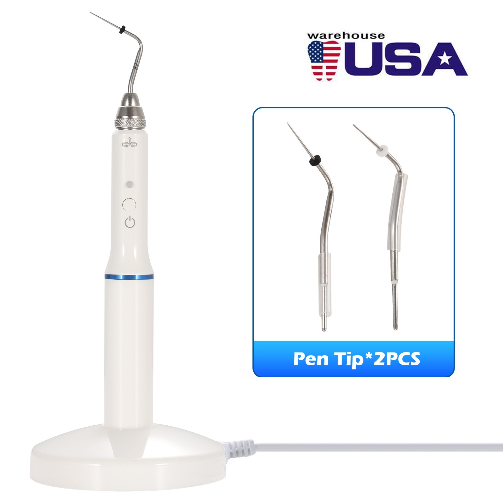 Dental Cordless Gutta Percha Obturation System Endo Heated Pen With 2 Tips CE