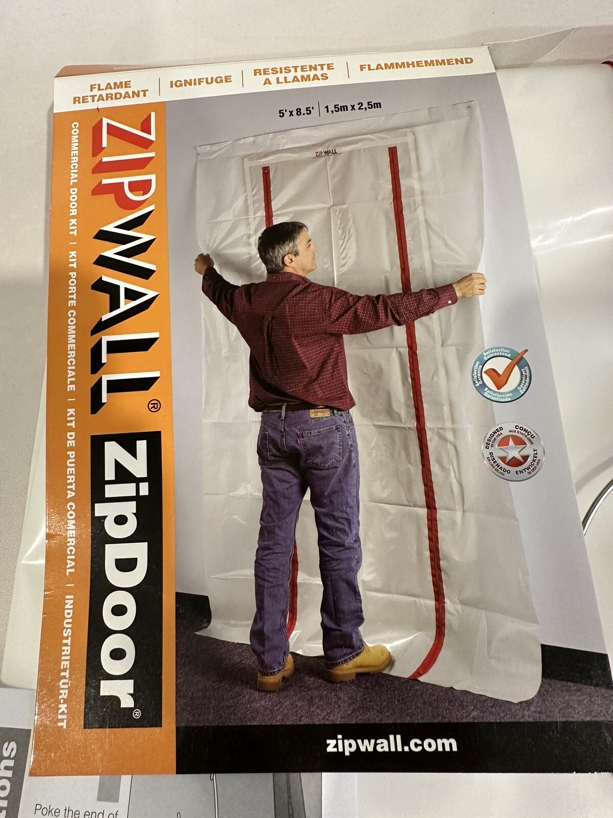 ZIPWALL ZipDoor Dust Barrier Door 5 ft x 8-1/2 ft ZDC Missing Double Sided Tape