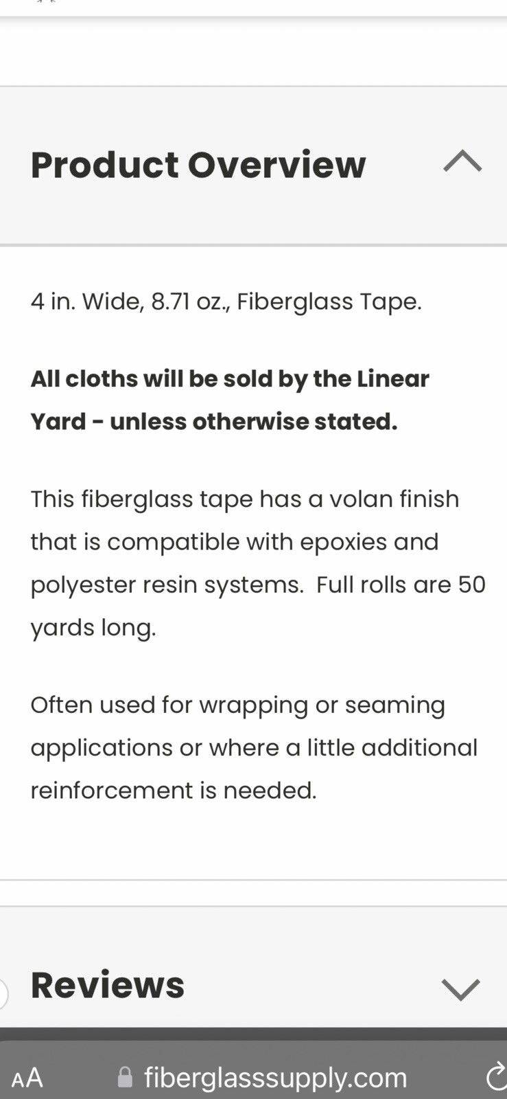 3x Lot Of Fiberglass Boat & Flooring Cloth Fabric Tape 8.71 oz 4″ X 50yd Rolls